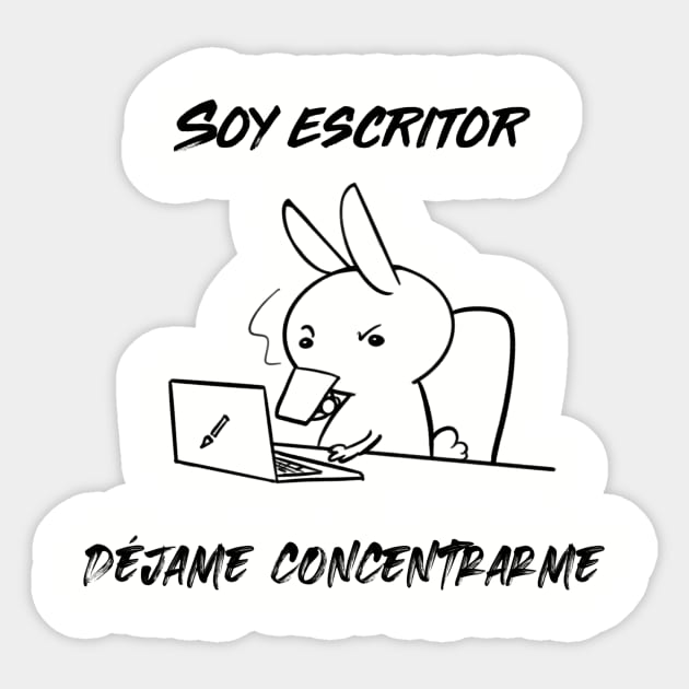 Soy escritor. Déjame concentrarme Sticker by Nikoleart